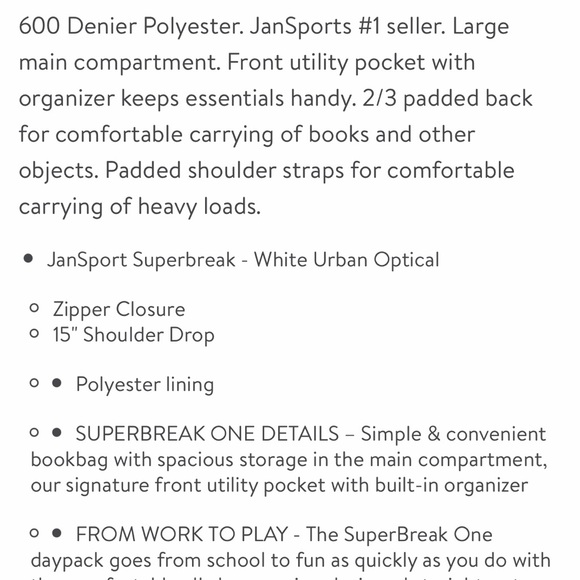 NWOT Limited Edition JanSport Adjustable Padded Shoulders + More - Picture 6 of 10